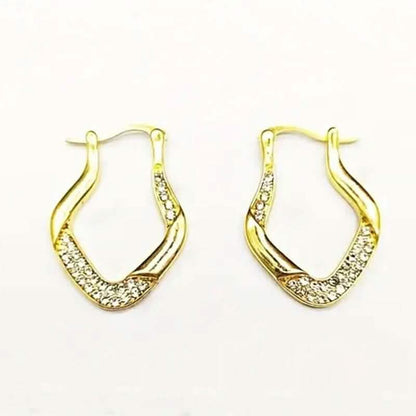 Golden Plated Zircon Jewelry Earrings