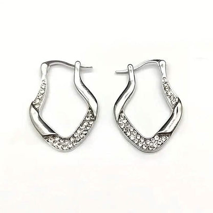 Golden Plated Zircon Jewelry Earrings