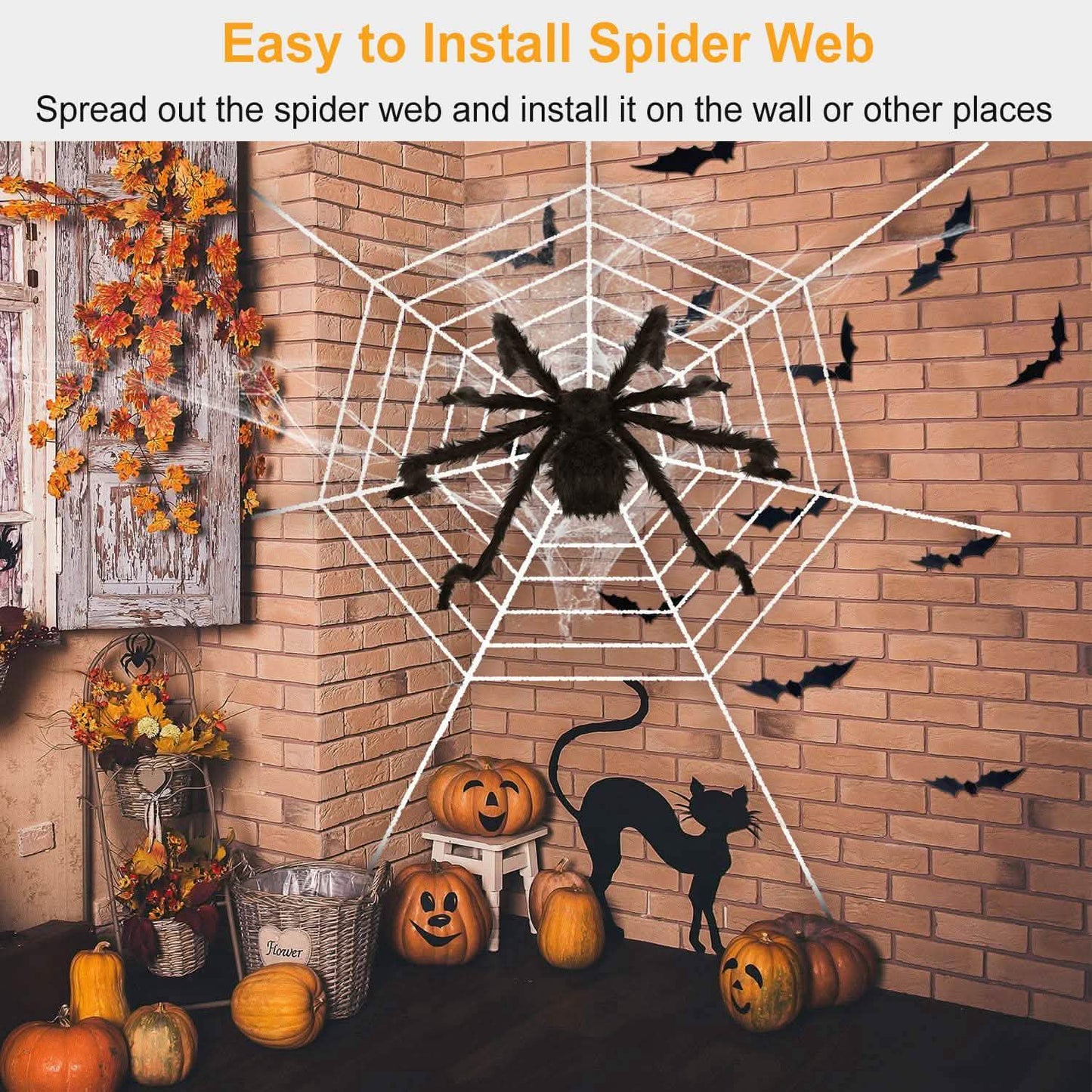 Halloween Decorations Spider Outdoor Stretch Cobweb