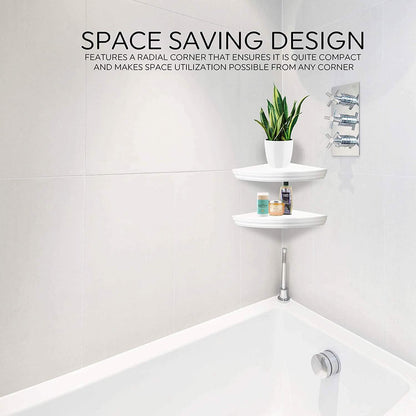 Halter Corner Floating Shelf - Space Saving Round Design with No Visible Support