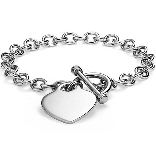 Heart Charm Toggle Bracelet