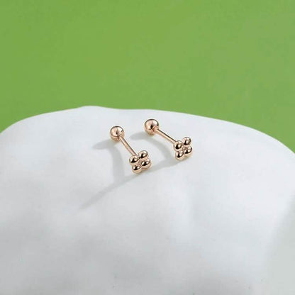 INALIS 925 Sterling Silver Minimalist Small Cute Stud Cross Flower Earrings