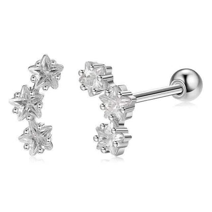 INALIS Romantic Star 925 Sterling Silver Stud Earrings