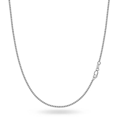 Italian Sterling Silver 1mm Unisex Box Chain Necklace