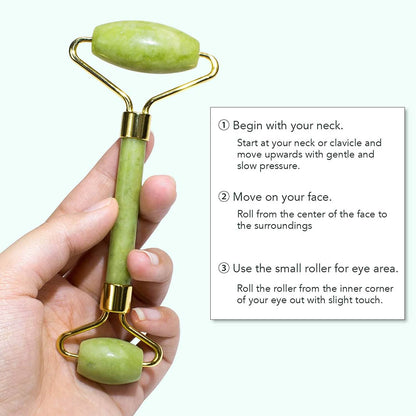 Jade Roller & Gua Sha Set Facial Beauty Tools Face Roller Skin Massager