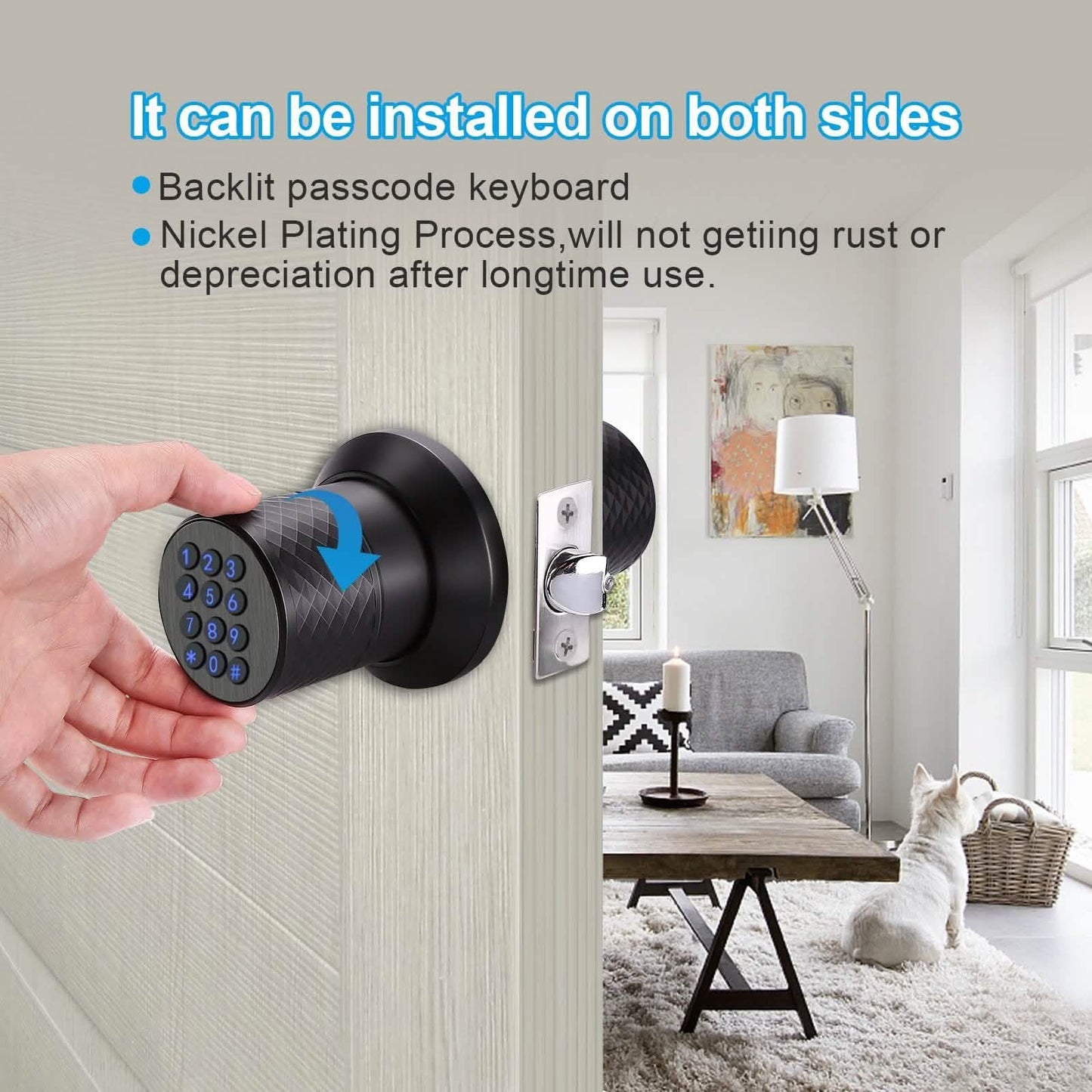 Keyless Smart Lock Digital Door Lock with Keypad & Spare Keys