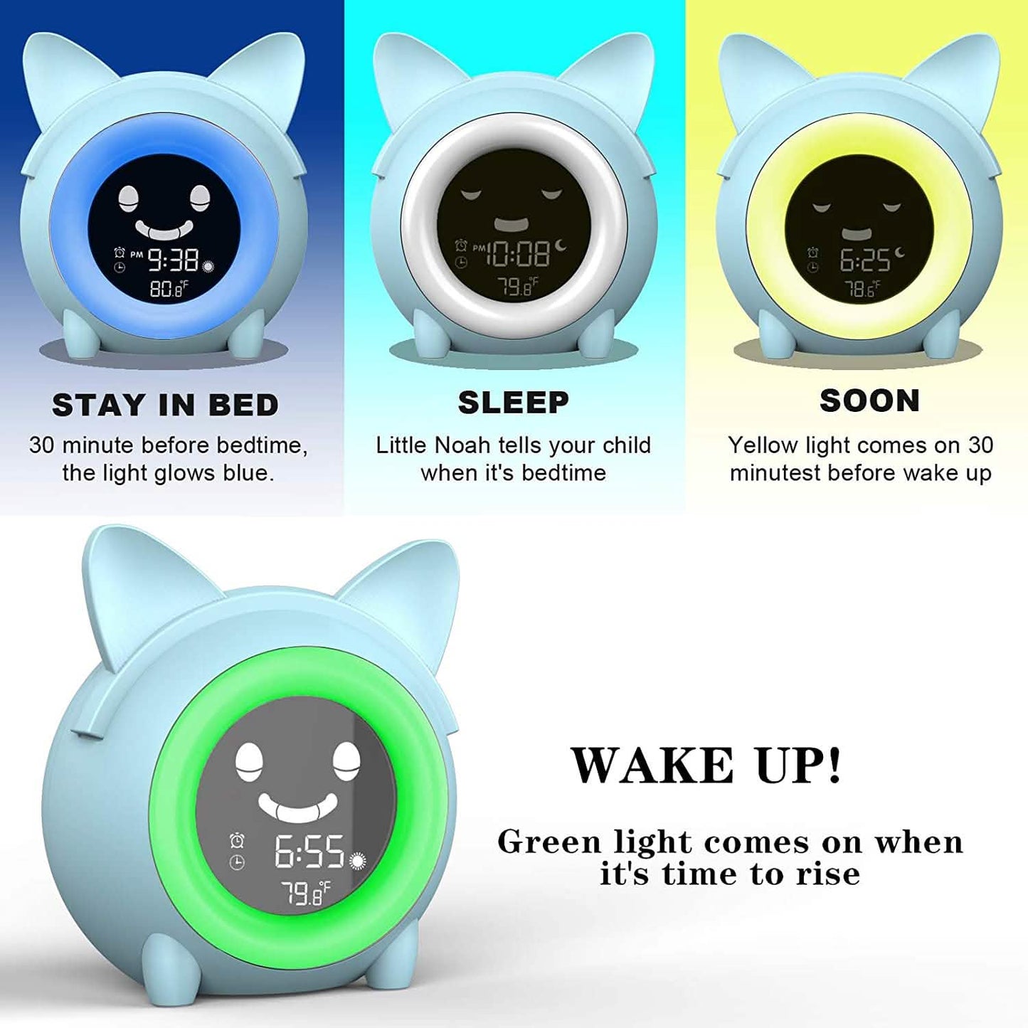 Kids Digital Alarm Clock with Night Light