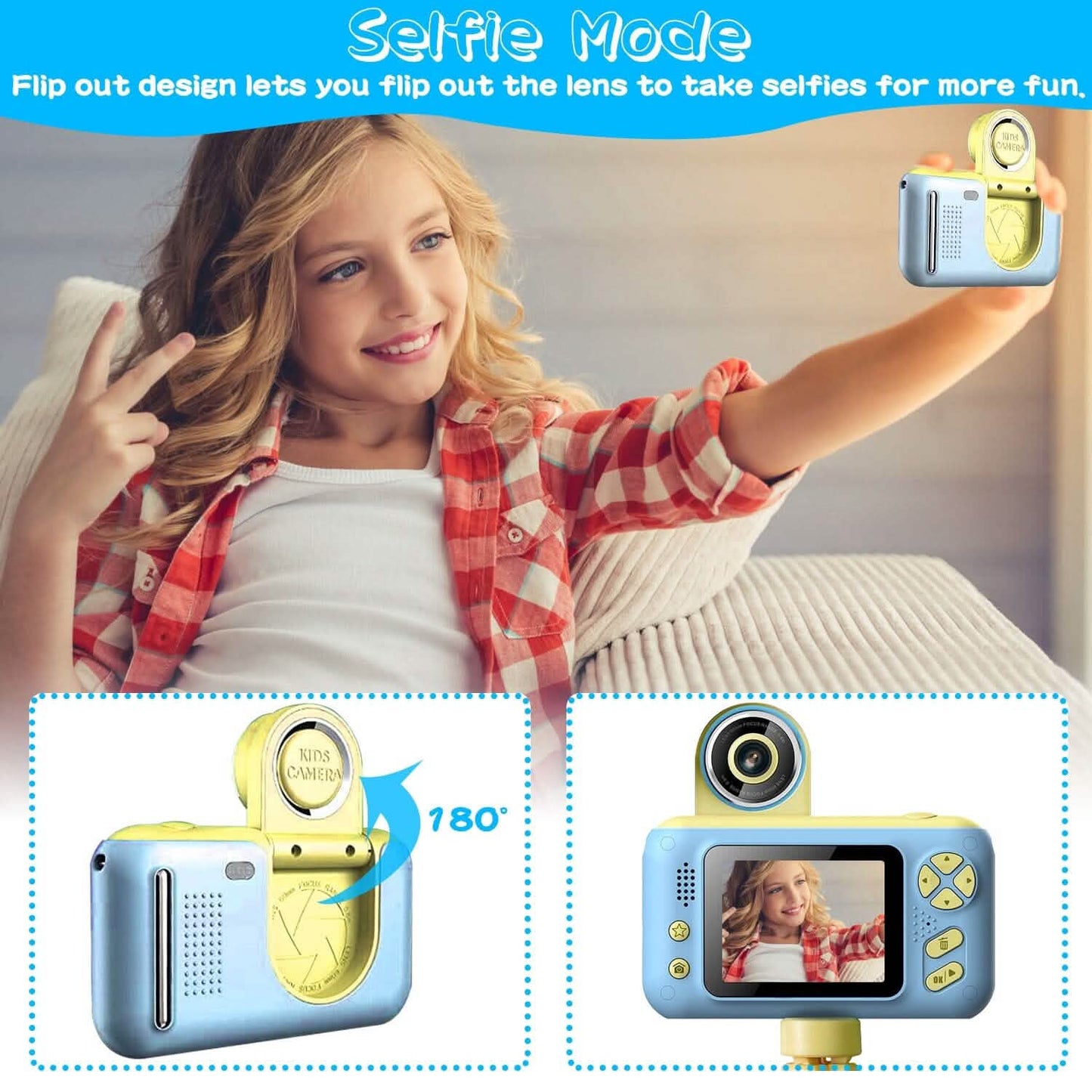 Kids Digital Camera with Flip Lens