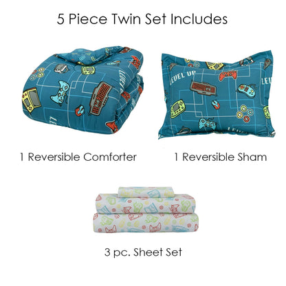Kidz Mix Level Up Glow In The-Dark Bed In A Bag
