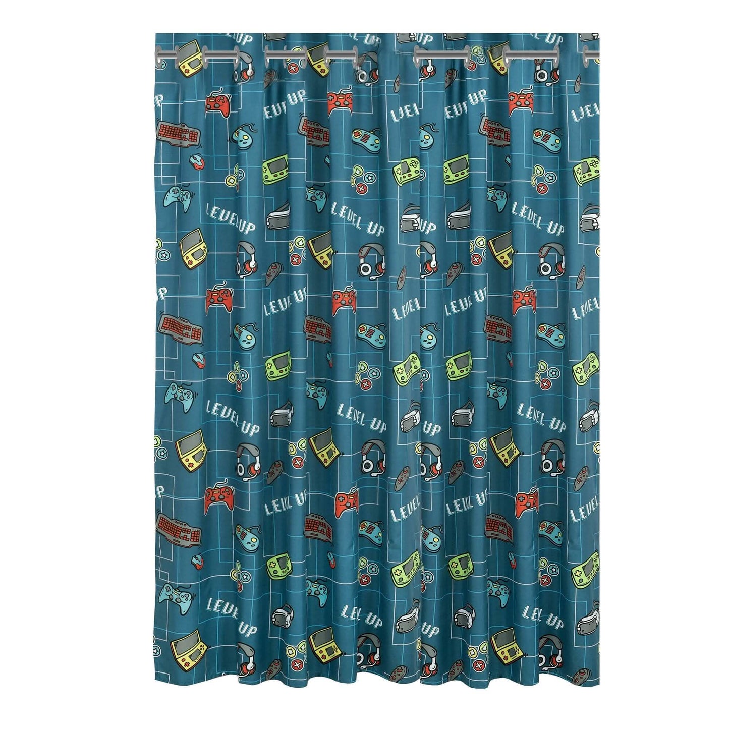 Kidz Mix Level Up Glow-in-the-Dark Shower Curtain