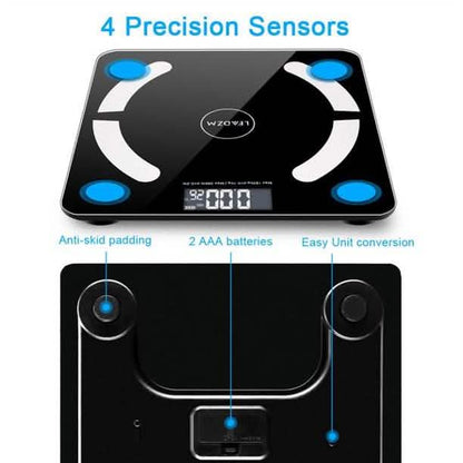 Digital Bathroom Wireless Fat Smart BMI Body Composition Analyzer Health Monitor Sync Data