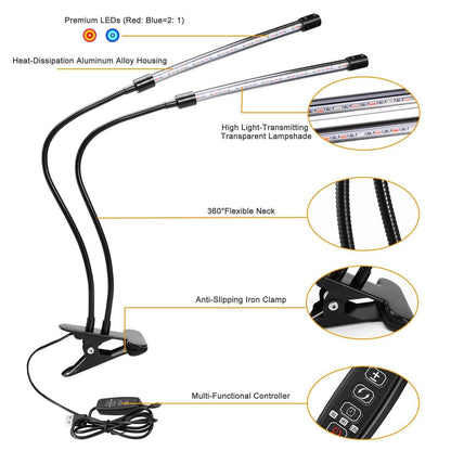 LED Grow Light Dual Head Lamp