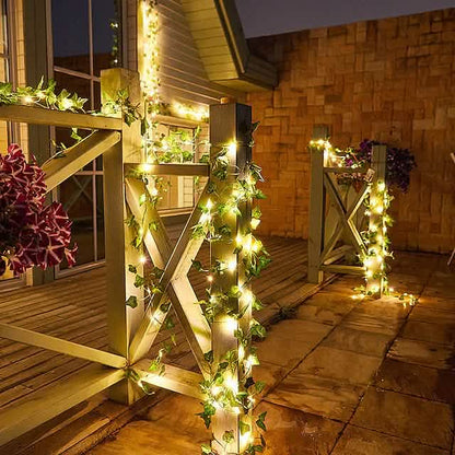 LED Solar Ivy Leaf String Light