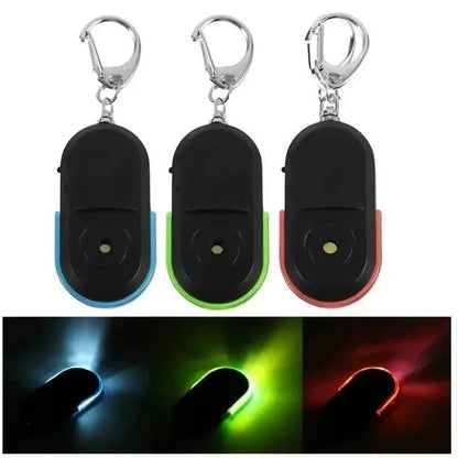 LED Whistle Key Finder Flashing Beeping Sound Control Alarm Anti-Lost Key Locator Finder Tracker With Key Ring