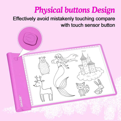 Light-up Tracing Pad Pink Coloring Drawing Art Gift Toy