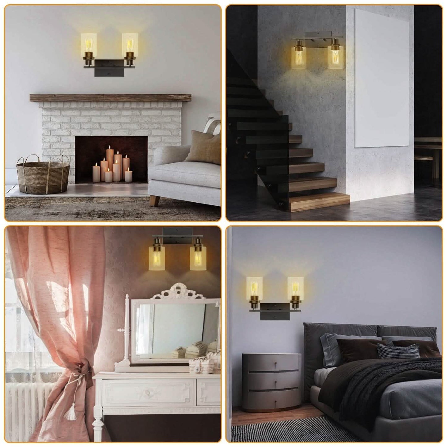 Light Wall Scone Lighting with Clear Glass
