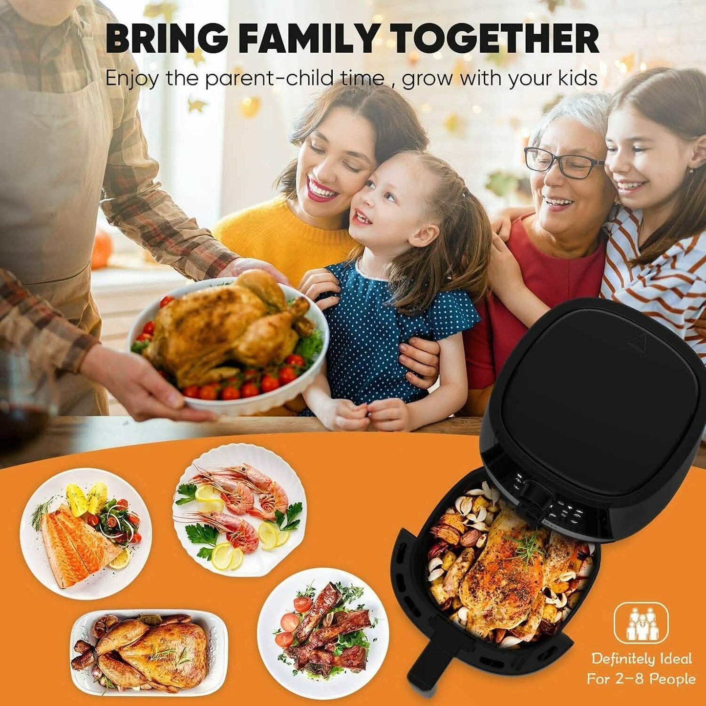 LITIFO 4.5QT Air Fryer with Digital LED Touch Screen Single Basket System