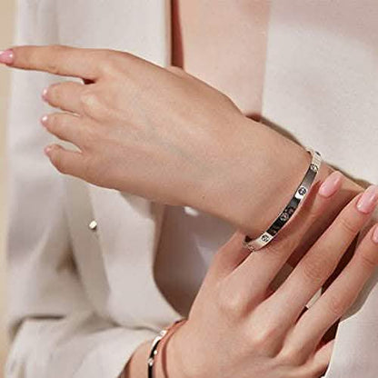 Love Friendship Bracelet Bangle with Cubic Zirconia Stones