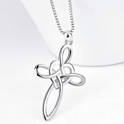 Lovely Sterling Silver Cross Pendant Necklace