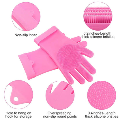 Magic Silicone Brush Dishwashing Gloves