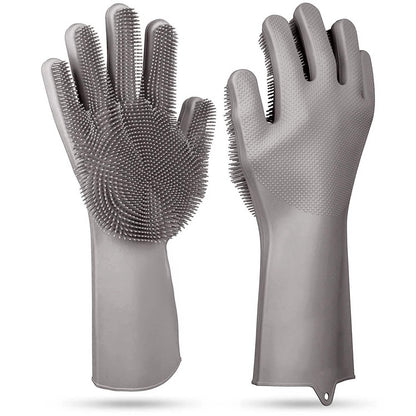 Magic Silicone Brush Dishwashing Gloves