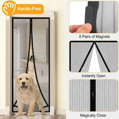Magnetic Screen Door Hand-Free Mosquito Screen Door Net