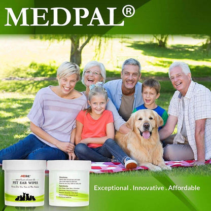 MedPal Cleaning Wipes for Dogs and Cats Prevent Ear Infections