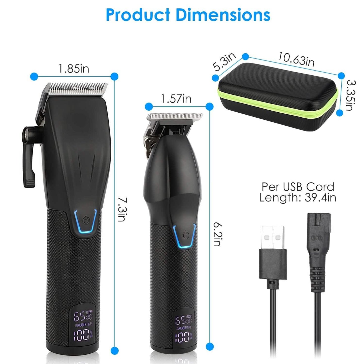 Men Electric Barber Clipper Hair Cutting Combo Set T Outliner Shaver Trimmers