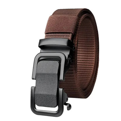 Men's Automatic Metal Buckle Nylon Canvas Webbing Belt