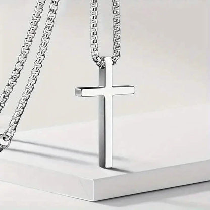 Men's Fashion Stainless Steel Cross Pendant Necklace
