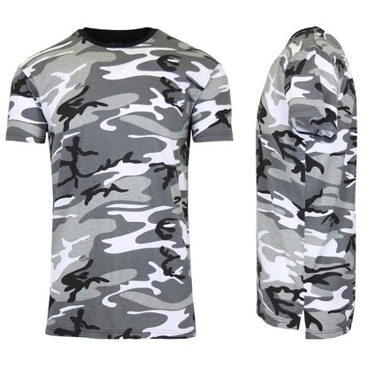 Men's Short Sleeve Crew Neck Camo Printed Tee