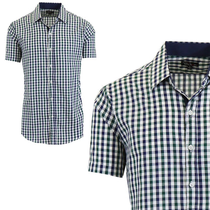 Men's Short Sleeve Slim-Fit Casual Dress Shirts