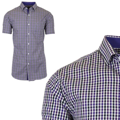 Men's Short Sleeve Slim-Fit Casual Dress Shirts