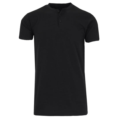 Men's Slim Fitting Short Sleeve Henley Slub Tee