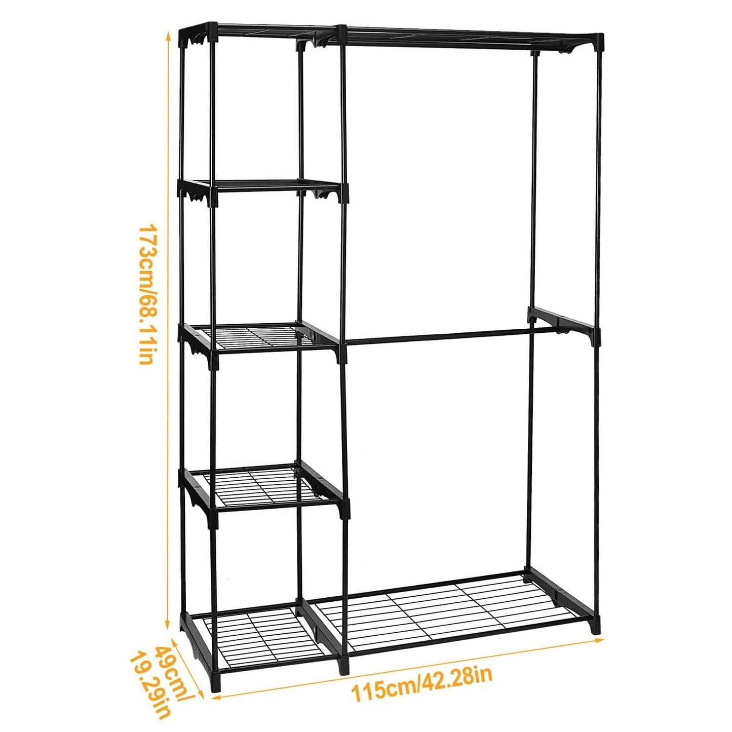 Metal Closet Deluxe Double Rod