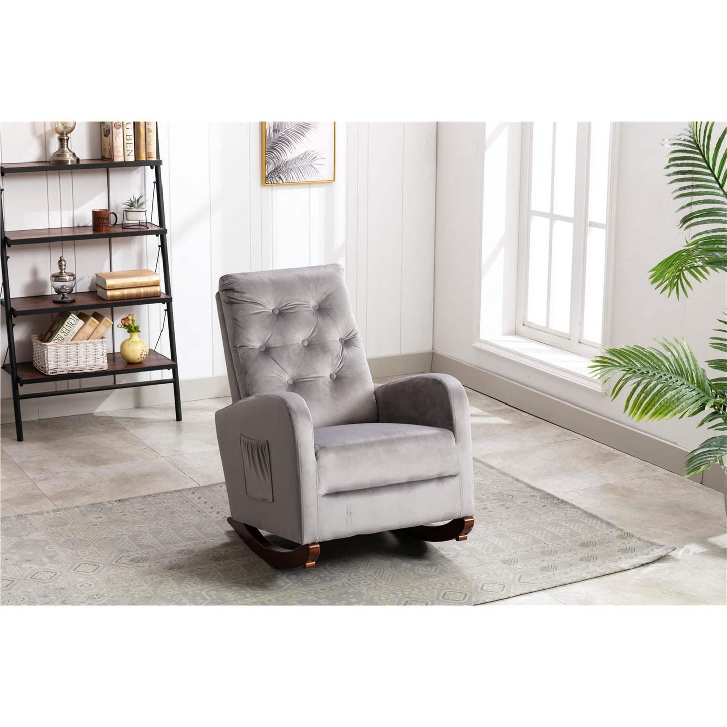 Mid-Century Modern Nursery Rocking Chair Armchair