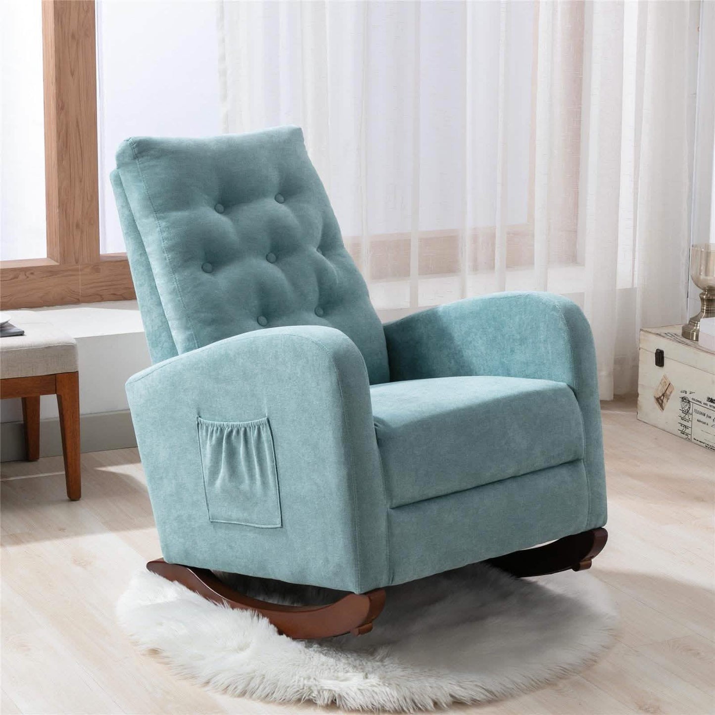 Mid-Century Modern Nursery Rocking Chair Armchair