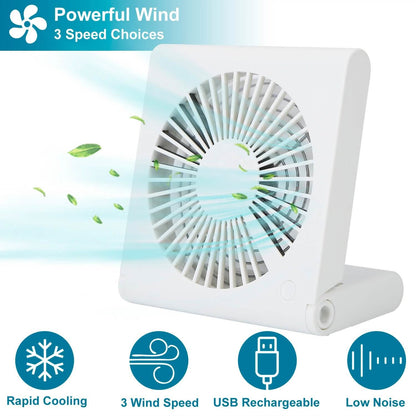 Mini Electric Desk Fan USB Rechargeable