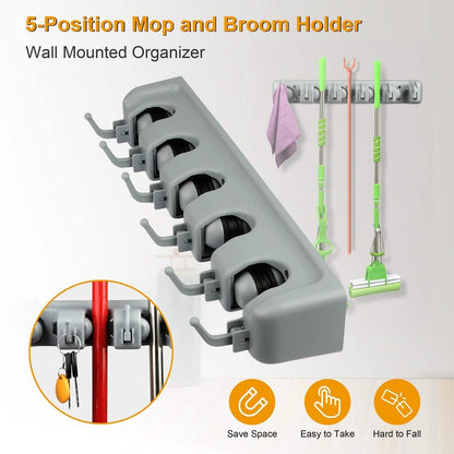 Mop Holder Wall Mount Organizer