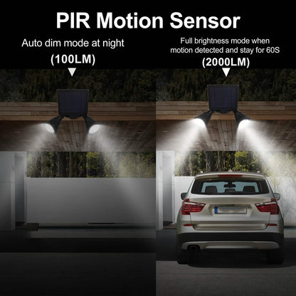 Motion Sensor Spotlights 2000lm Security Lights with Dual Head 360 Degree Rotatable