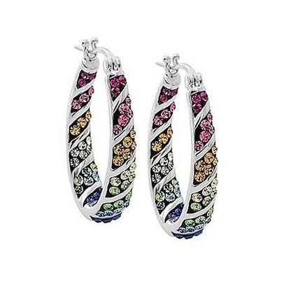 Multi Color Graduated Crystal Inside Out Hoops