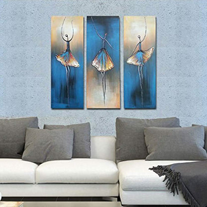 Multi-Panel Modern Abstract Paintings on Canvas Stretched on Wood