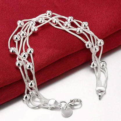 Multi Strand Beaded Snake Chain Bracelet