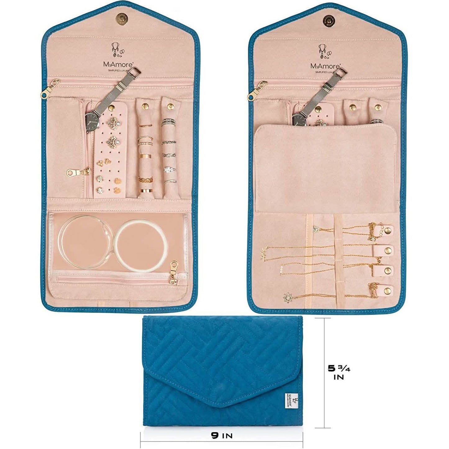 MyAmore' Jewelry Roll Travel Case