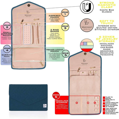 MyAmore' Jewelry Roll Travel Case