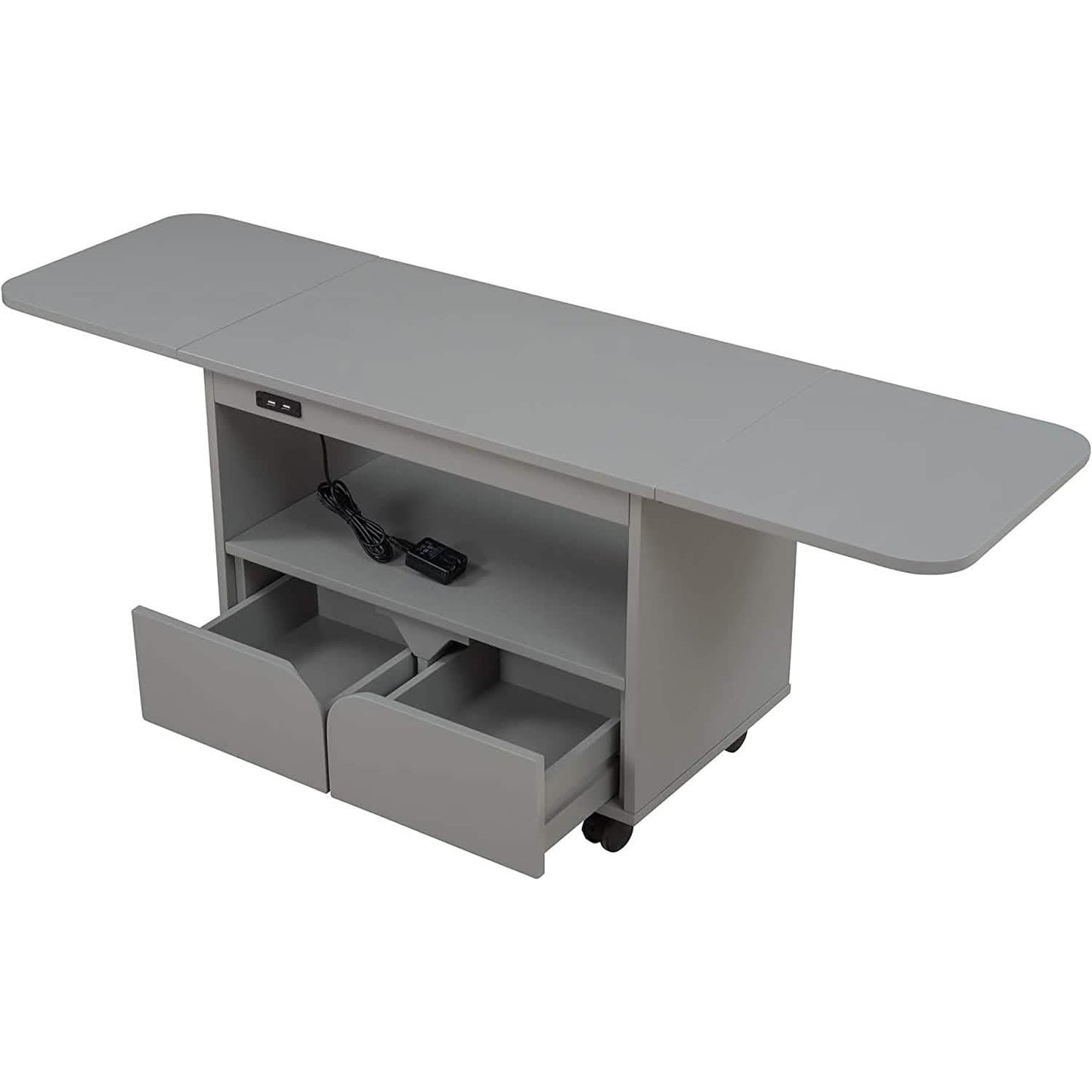 Nightstand with USB Port and Foldable Tabletop