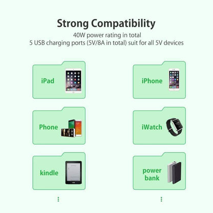 NTONPOWER Smartphone Charging Station 5 USB Ports Dock & Organizer