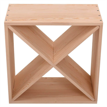 NuFazes 24 Bottles Holder Wine Rack Solid Wood Stackable Storage Cube Tabletop Champagne