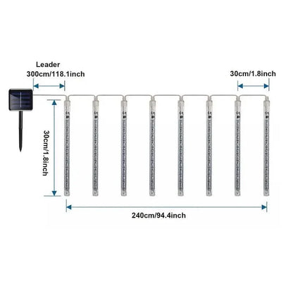 Outdoor Solar Meteor Christmas String Lights