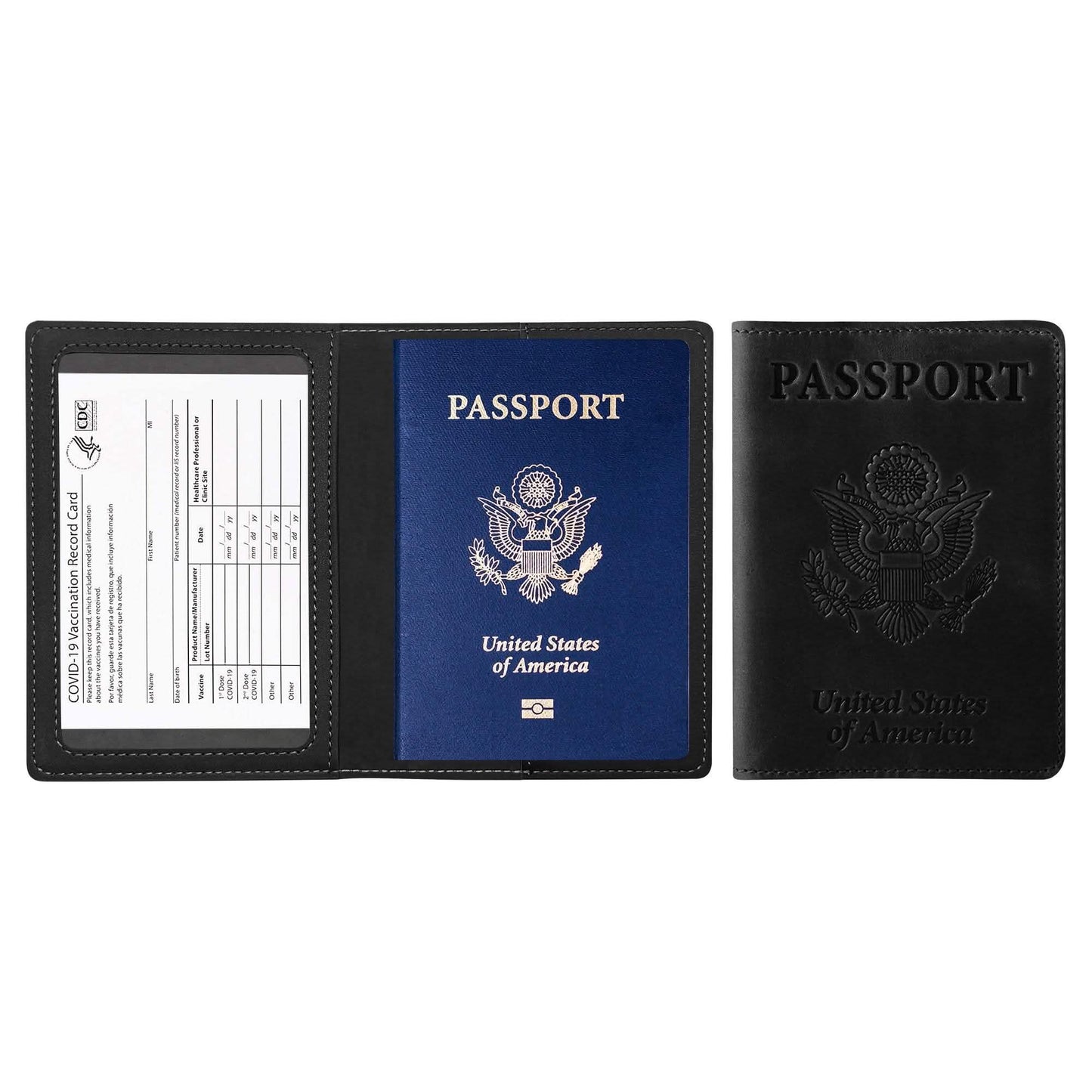 Passport Holder with Vaccination Card Protector